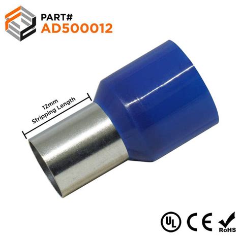 Ad500012 1 Awg 12mm Insulated Ferrules Blue Ferrules Direct