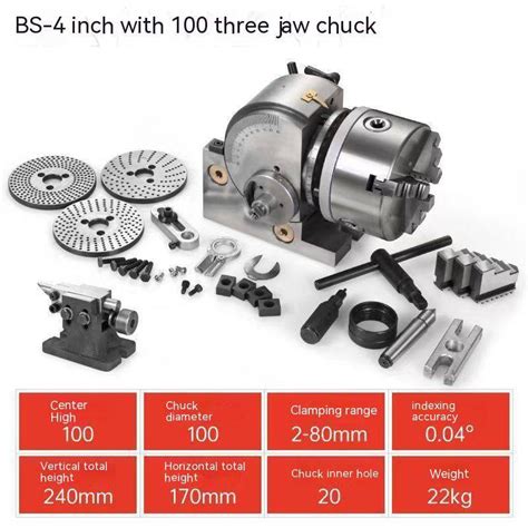 Universal Dividing Head Bs Inch Mm Mm Jaw Chuck Precision