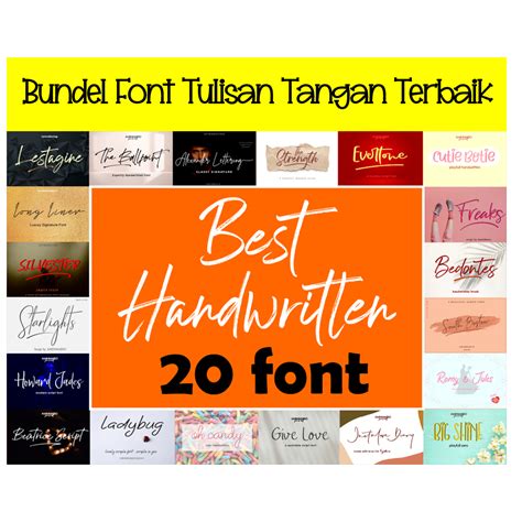 Jual Bundel Font Tulisan Tangan Terbaik 20 Fonts Shopee Indonesia