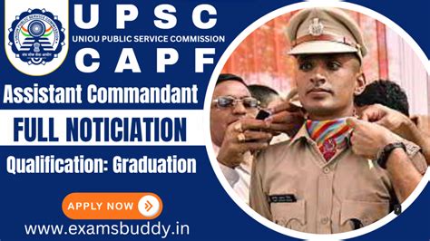 Upsc Capf Ac 506 Recruitment 2024 Apply Online Form Exams Buddy