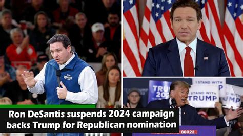 News Ron Desantis Suspends 2024 Campaign Backs Trump For Republican