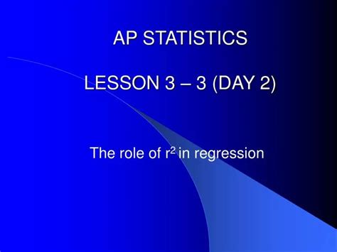 Ppt Ap Statistics Lesson Day Powerpoint Presentation Free