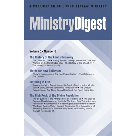 Ministry Digest Periodical Vol No