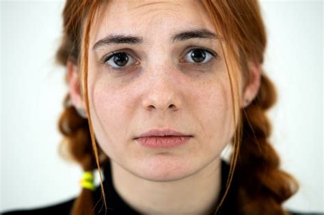 Premium Photo Close Up Portrait Of Innocent Looking Redhead Pretty