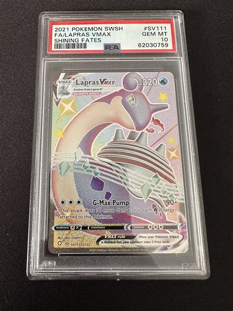 Lapras Vmax 2021 Pokemon Swsh Shining Fates Full Art Sv111 Psa 10