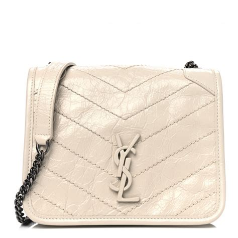 Saint Laurent Crinkled Calfskin Matelasse Monogram Niki Chain Wallet