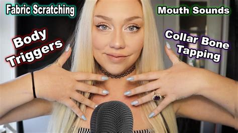 Asmr Body Triggers And Clothing Scratching Fast Collarbone Tapping Mouth Sounds And More