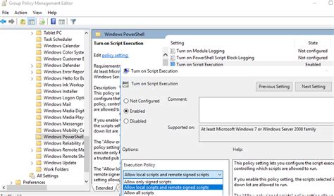 Configuración de la política de ejecución de scripts de PowerShell