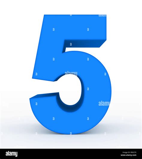 Number 5 3d Clean Blue Isolated On White 3d Rendering Stock Photo Alamy