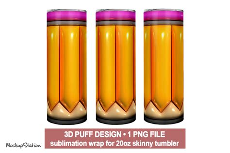 D Inflated Teacher Tumbler Wrap Png Graphic By Mockup Station