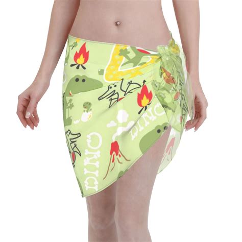 Coaee Cute Dinosaurs Cartoon Women S Short Sarongs Beach Wrap Sheer