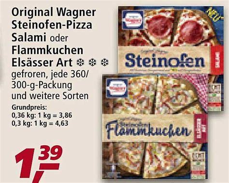 Original Wagner Steinofen pizza Salami Oder Flammkuchen Elsässer Art