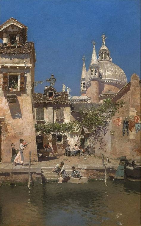 Martin Rico Y Ortega 1833 1908 Venetian Canal Scene Private