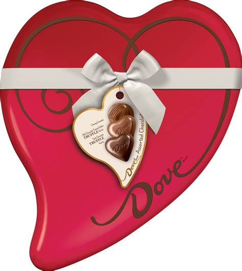 DOVE Valentine's Assorted Chocolate Candy Heart Gift Box 9.82-Ounce Tin ...