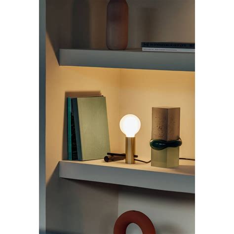 Nude Tiny Table Lamp In Matte Gold With Switch On Cord X