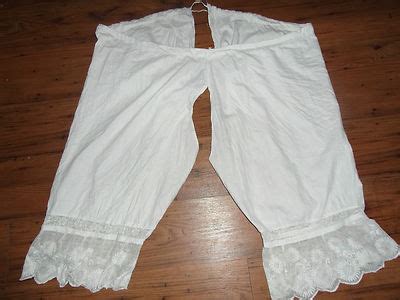 Antique Victorian Split Leg Open Crotch Cotton Knickers Bloomers