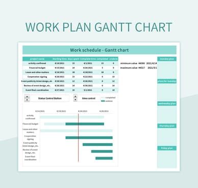 Work Plan Gantt Chart Excel Template And Google Sheets File For Free ...