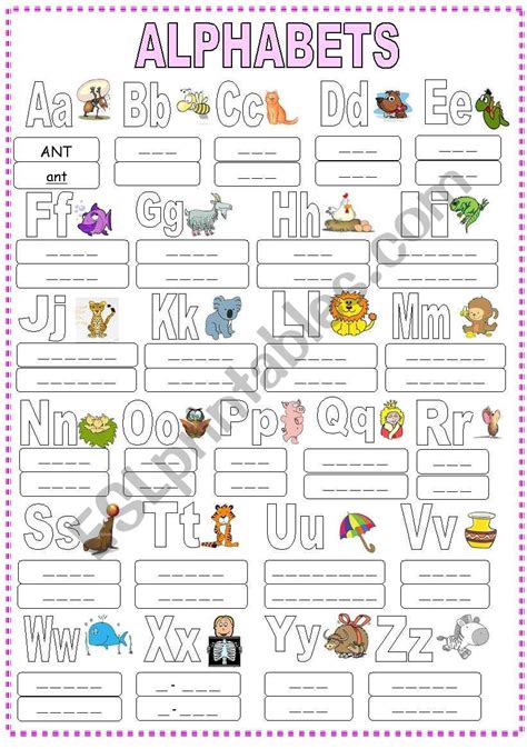 Alphabets Esl Worksheet By Sweetdreamja