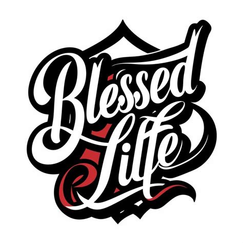 Typography Tshirt Design With Text Blessed Life Vector Illustration