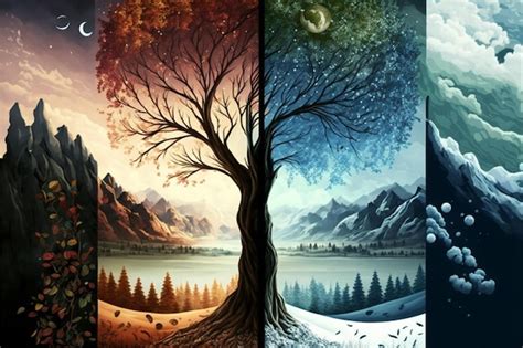 premium photo   seasons    tree generative ai