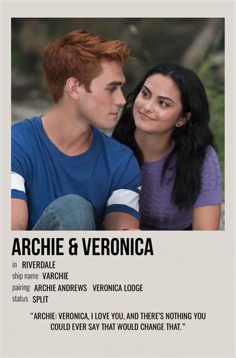 Archie And Veronica Riverdale Poster Riverdale Characters Riverdale