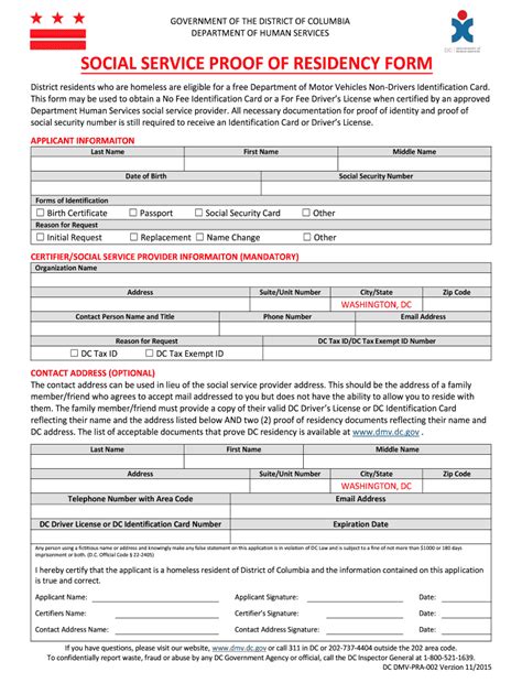 Social Service Proof Of Residency Form Fill Online Printable Fillable Blank Pdffiller