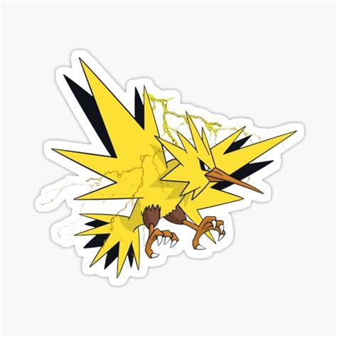 Zapdos With Electric Effect Sticker For Sale By Poyo64 Redbubble