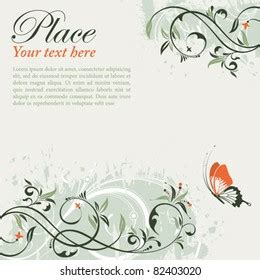 Flower Frame Butterfly Element Design Vector Vector De Stock Libre De