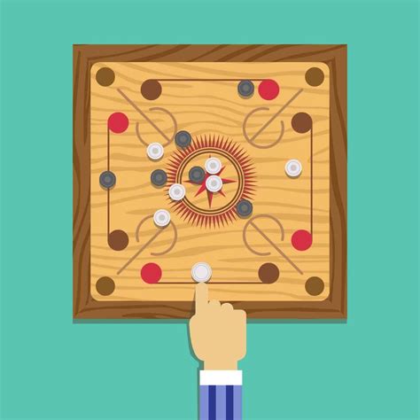 Carrom Playing Illustration Vector Vector Art At Vecteezy