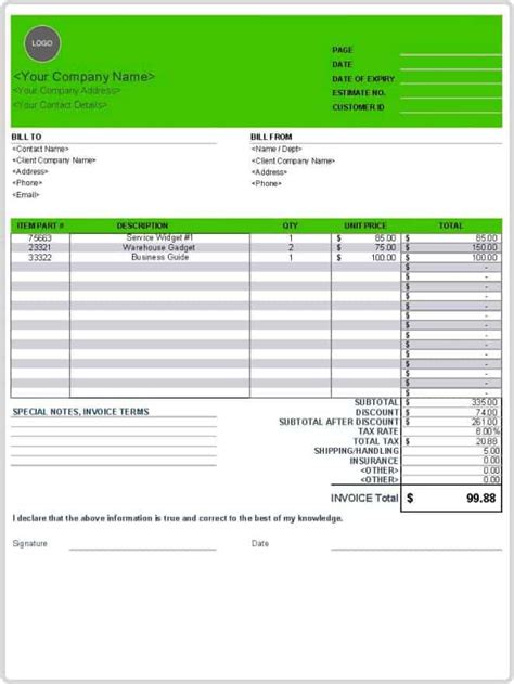 Free Roofing Invoice Templates