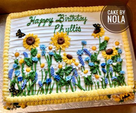 Vibrant Floral Sheetcake Bursting With Nature S Beauty