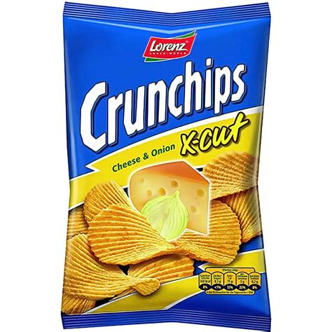 Чіпси Lorenz Crunchips X-Cut зі смаком сиру та цибулі хвилясті 75 г ...