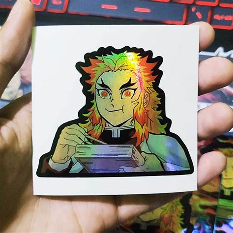 Sticker Sticker Hologram Anime Demon Slayer Kimetsu No Yaiba Sticker