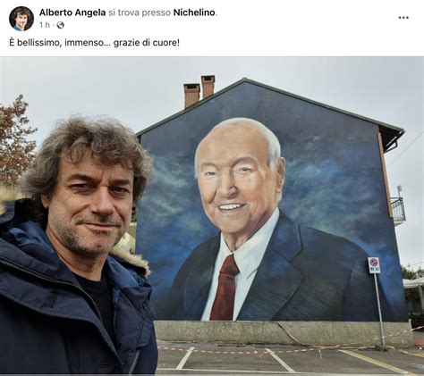 Nichelino Alberto Angela Visita Il Murales Dedicato Al Padre Piero