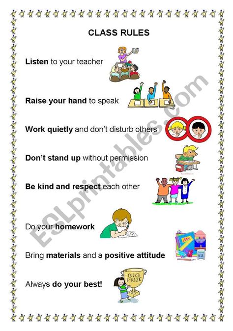 Classroom Rules Esl Worksheet By Eternal K D31