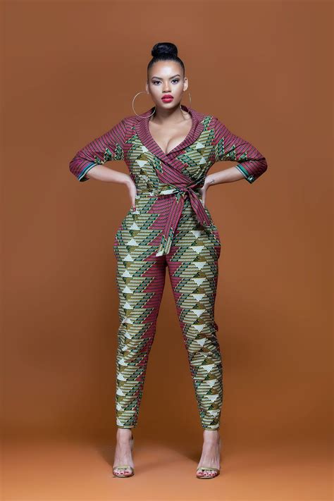 African Print Shun Jumpsuit Grass Fieldsbold Daring And Colorful