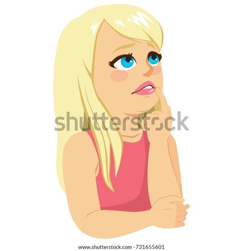 Illustration Sad Overweight Young Girl Thinking Stock Vector Royalty