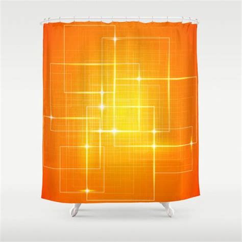 Orange Curtain Orange Shower Curtain Art Curtain Abstract Etsy