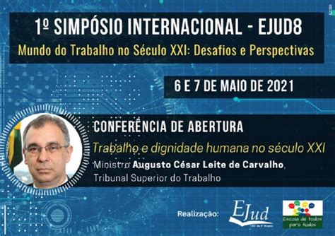 1º Simpósio Internacional da EJUD8 será nos dias 6 e 7 de maio Portal