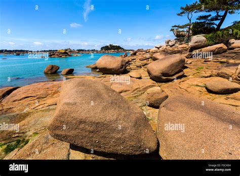 Giant Rocks At The Cote Granit Rose Pink Granite Coast Ploumanach