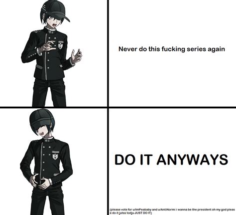 Daily Danganronpa Character Doing The Drake Meme 2 Shuichi Saihara