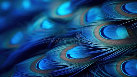 A Close Up Of A Blue And Green Peacock Feather Ai Stock Image Image