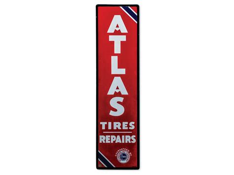 Atlas Tires Repairs With Standard Logo Vertical Sign Auburn Spring