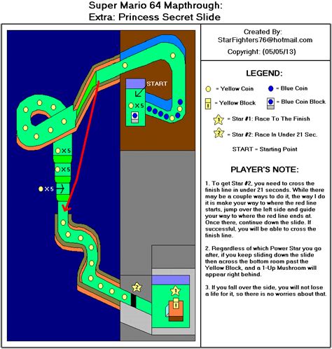 Super Mario 64 Extra Princess Secret Slide Map Map For Nintendo 64 By