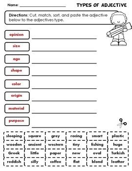 Ordering Adjectives Bundle By Rock Paper Scissors Tpt