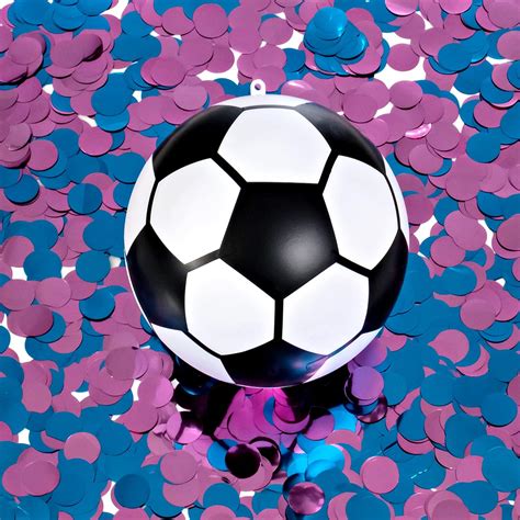 Buy Gender Reveal Soccer Ball Blue And Pink Confetti Kit Gender