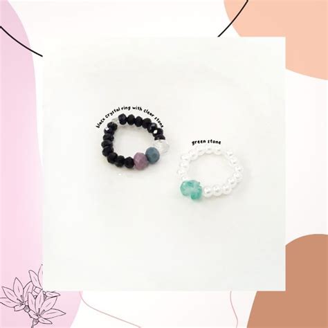 Jual Rings Stone Series Beads Ring Aesthetic Cincin Aesthetic