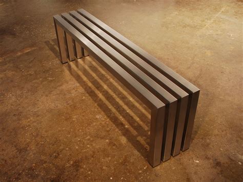 Linear Stainless Steel Bench Modern Indoor Outdoor Bench Fully Welded