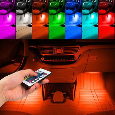 RGB LED Glow Car Interior Lamp Under Dash Footwell Seats Inside