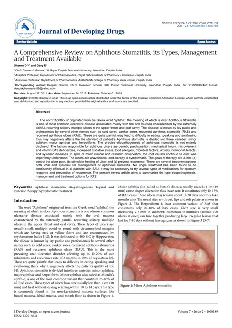 Aphthous Stomatitis Treatment